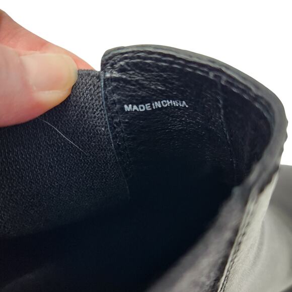 Eileen Fisher Chelsea Platform Wedge Leather Ankle Bootie Pull On Black Size 10 - Picture 7 of 10